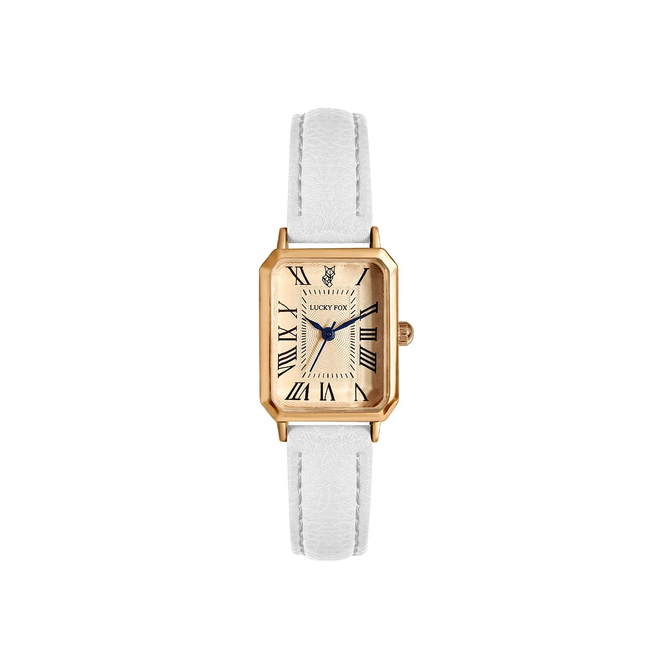Retro Square Women’s Quartz Watch – Leather Strap