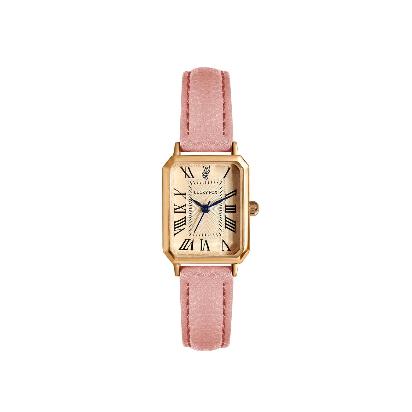 Retro Square Women’s Quartz Watch – Leather Strap