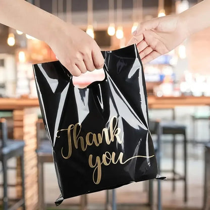 Thank You Gift Bags – Black Premium Handled Packaging Bags