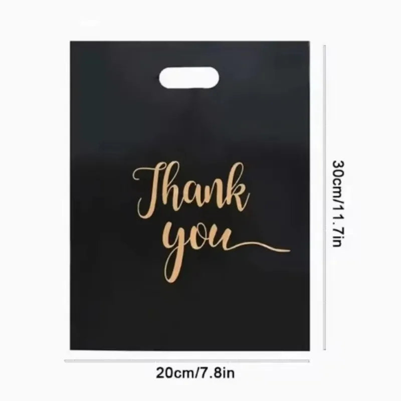Thank You Gift Bags – Black Premium Handled Packaging Bags