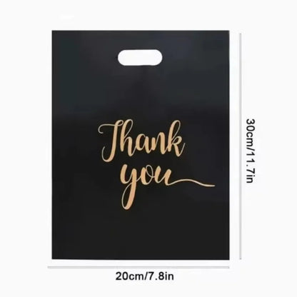Thank You Gift Bags – Black Premium Handled Packaging Bags