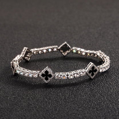 Iced Lucky Clover Tennis Bracelet